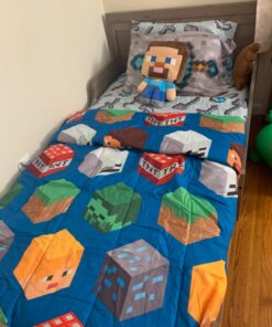 Jay Franco Mojang Minecraft Steve Plush Pillow Buddy - Super Soft Polyester Microfiber, 16 inch (Official Product) Multi - Steve 17 71zxvF07uKL
