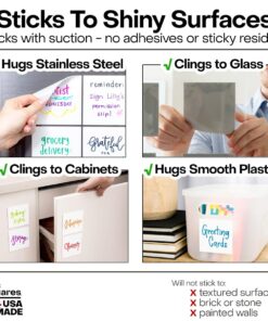 Dry Erase Reusable Sticky Notes | 4x6 12-Pack | 2-Year Re-Stickable & Erasable Post Notes | Smudge-Free Tackie Marker | Made in the USA by M.C. Squares 21 71zy8KvAVqL 1