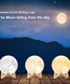 Ehobroc Moon Lamp 5.9 inch Moon Light Ball 3D Moon Lamp 3 Colors Moon Night Light, Touch&Remote Control LED Glowing Moon Globe Light, Christmas Gift for Kids Lover Children Parents Birthday Gifts 28 71zyKbyWRTL