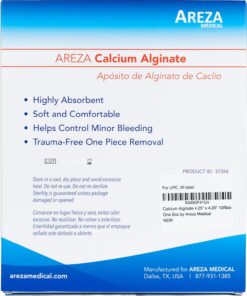 Calcium Alginate 4.25" x 4.25" 10/Box (10 Wound Dressings per Box) One Box by Areza Medical 1 9 71zyRUo5ieL