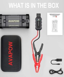 AVAPOW Car Jump Starter, 4000A Peak Battery Jump Starter (for All Gas or Up to 10L Diesel), Portable Battery Booster Power Pack, 12V Auto Jump Box with LED Light, USB Quick Charge 3.0 52 71zyoGevSqL