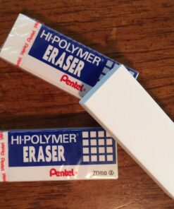 Pentel Hi-polymer Block Eraser, Large, 3 Pack, White (ZEH10BP3-K6) Large Block Eraser 25 71zznWu3XDL