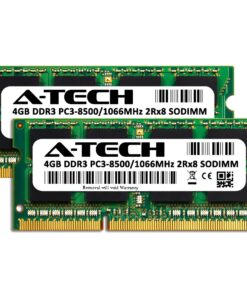 Alternative view of A-Tech 8GB (2 x 4GB) PC3-8500 DDR3 1066/1067 MHz RAM for MacBook, MacBook Pro, iMac, Mac Mini (Late 2008, Early/Mid/Late 2009, Mid 2010) | 204-Pin SODIMM Memory Kit 8GB Kit (2x4GB)
