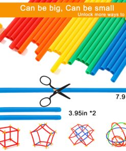 RAINBOW TOYFROG Building Straws and Connectors - STEM Blocks Construction Toys for Boys & Girls - 300 Pcs Straw Building Set - Engineering Connector Blocks for Kids 25 81 0AlX8AdL