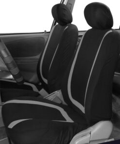 FH Group Automotive Seat Covers Trendy Corduroy Bucket Full Set with Gift- Universal Fit for Cars Trucks and SUVs (Black/Gray) FB032115 25 81 0X C 3UL