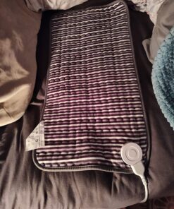 Heating Pad for Back, Neck and Shoulder Pain Relief, Electric Heating Pads for Cramps with 6 Heat Settings, Auto Shut-Off, Moist Dry Heat Options, Machine Washable, 12" x 24", Gifts for Women, Men Stripe 44 81 0bwnnM L