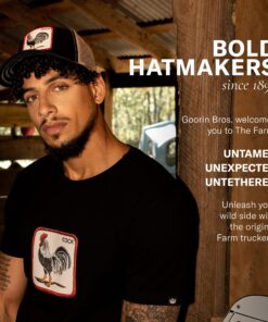 Goorin Bros. Trucker Hat Men - Mesh Baseball SnapBack Cap - The Farm One Size Black (Rooster) 25 81 0hx3TaVL