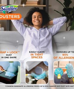 Swiffer Feather Dusters Multi-Surface Duster Refills, Bamboo, White, 18 count 18 Count (Pack of 1) 22 81 2 Y34hNL