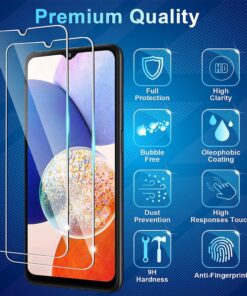 Alternative view of CWQZGUF Galaxy A14 Screen Protector [3+3 Pack] Camera Lens Protector, Fingerprint Unlock Support, HD Tempered Glass, Touch Sensitive, Anti Scratch, for Samsung A14 5G Glass Screen Protector Galaxy a14-er3