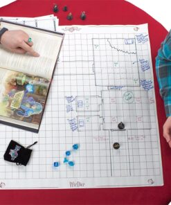 Wiz Dice 26" x 26" Role Playing Reversible Vinyl Gaming Mat for Role Playing Games: Melee Mat with 1” Squares and Hexes - Great for Tabletop RPG Gaming Miniatures 16 81 3S8zFwfL