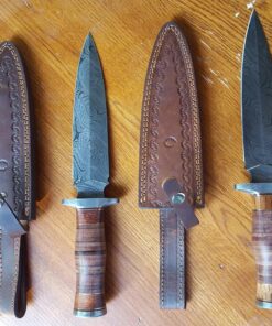 Poshland RAM-0592 Damascus Steel Dagger Knife – Full Size Leather Handle 53 81 3wwRlUvL