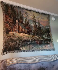 Manual Thomas Kinkade 60 X 50-InchTapestry Throw, A Peaceful Retreat 5 81 4rG4zvL