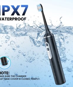Water Dental Flosser with Electric Toothbrush, One Switch Between Tooth Brush & Water Floss, 3 in 1 Teeth Cleaning Kit with 4 Modes, Water Flosser Portable for Travel and Home (Black) Black 24 81 5HFozpZL