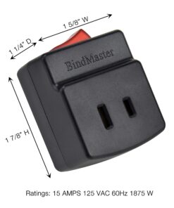 BindMaster 2 Prong Single Port Power Adapter for Outlet with Red Light Indicator On/Off Switch to be Energy Saving, Black {3 Pack}…… 3 Pack Black 2 Prong 12 81 6o0JNH9L