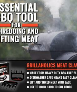 Alternative view of Grillaholics BBQ Meat Shredder Claws - Wolverine Style Ultra-Sharp Blades Quickly Lift Handle & Shred Meats - Best Dishwasher Safe Bear Claw Pulled Pork Meat Shredders in BBQ Grill Accessories (Black) Black