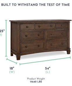 Evolur Cheyenne and Santa Fe Double Dresser, Antique Brown, 54x33x20.3 Inch (Pack of 1) 54x33x20.3 Inch (Pack of 1) English 16 81 8ZqUhwpL