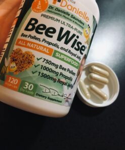 Dr. Danielle's Bee Wise - Bee Pollen Supplement - Bee Well with Royal Jelly, Propolis, Beepollen in 4 Daily Bee Pollen Capsules 29 81 8o4AD5oL