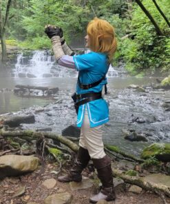 Linfairy Short Blonde Wig Halloween Cosplay Wig For Men Braid with 2 Elf Ear 47 81 9BZgHsdL