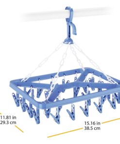 Whitmor Clip and Drip Hanger - Hanging Drying Rack - 26 Clips,Blue 22 81 9PMhTSjL