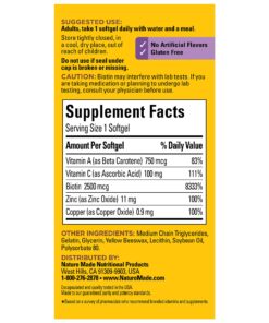 Nature Made Hair Skin and Nails with Biotin 2500 mcg, Dietary Supplement For Healthy Hair Skin and Nails Support, 120 Softgels, 120 Day Supply 120 Count 21 81 9xxN3XAL