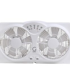 Genesis Twin Fan High Velocity Reversible AirFlow Fan, LED Indicator Lights Adjustable Thermostat & Max Cool Technology, ETL Certified, White (A1WINDOWFAN) 21 81 ABK6LH3L 1
