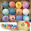 LifeAround2Angels Bath Bombs Gift Set 12 USA made Fizzies, Shea & Coco Butter Dry Skin Moisturize, Perfect for Bubble Spa Bath. Handmade Birthday Mothers day Gifts idea For Her/Him, wife, girlfriend Best Selling 45 81 BQQV7eBL