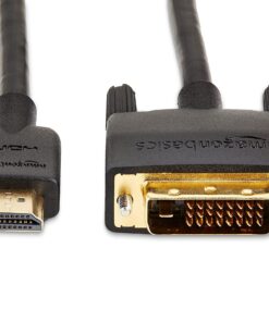 Amazon Basics HDMI A to DVI Adapter Cable, Bi-Directional 1080p, Gold Plated, Black, 10 Feet, 1-Pack 10 ft 24 81 BxYCvmTL