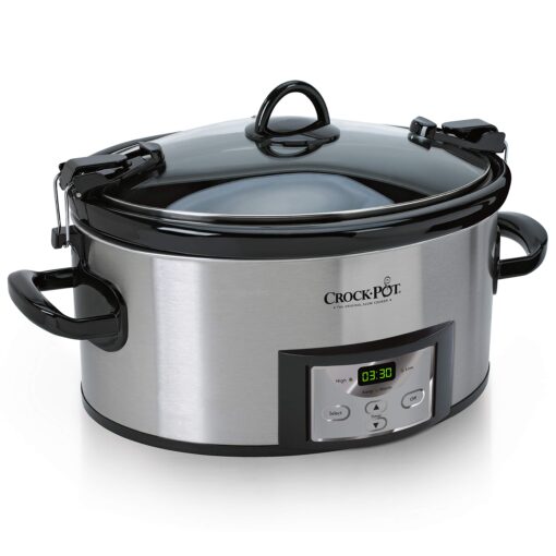 Crock-Pot 6 Quart Cook & Carry Programmable Slow Cooker with Digital Timer, Stainless Steel (SCCPVL610-S-A)