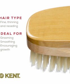 Kent MS23D Finest Men's Military Style Hair Brush - Satin and Beechwood Travel Size Base, Soft Pure White Natural Boar Bristle Ideal for Fine or Thinning Hair and Sensitive Scalps 13 81 CjTiyQaL