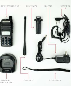 BaoFeng UV-82C Dual-Band 136-174/400-520 MHz FM Ham Two-Way Radio, Transceiver, HT with Battery, Earpiece, Antenna, Charger 16 81 EyCrcSL