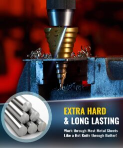 ZELCAN Large HSS Spiral Groove Step Drill Bit, 12 Sizes Titanium High Speed Steel 1/4" to 2-3/8" Drill Bit for Sheet Aluminium Metal Wood Hole Drilling, Big Multiple Hole Stepped Up Bit for DIY Lovers 1 PC Large HSS Step Drill Bit, 1/4" - 2-3/8" 9 81 F gDiaXL