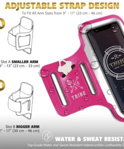 TRIBE Running Phone Holder Armband. iPhone & Galaxy Cell Phone Sports Arm Bands for Women, Men, Runners, Jogging, Walking, Exercise & Gym Workout. Fits All Smartphones. Adjustable Strap, CC/Key Pocket L: iPhone+/Pro Max/XR/XS Max/Galaxy+/Ultra/Note 16 81 FFAXIerL