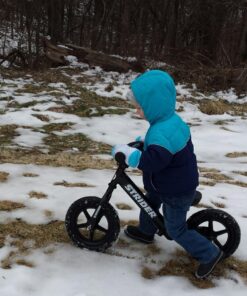 Strider 12” Sport Bike - No Pedal Balance Bicycle for Kids 18 Months to 5 Years - Includes Safety Pad, Padded Seat, Mini Grips & Flat-Free Tires - Tool-Free Assembly & Adjustments STRIDER Black 27 81 FnPT0OeL 1