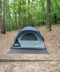 Coleman Skydome Camping Tent, 2/4/6/8 Person Family Dome Tent with 5 Minute Setup, Strong Frame can Withstand 35MPH Winds, Roomy Interior with Extra Storage Included Blue 4-person 47 81 GLR9z1L