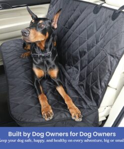 4Knines Dog Seat Cover Without Hammock for Cars, SUVs, and Small Trucks - Heavy Duty, Non Slip, Waterproof (Black) Black 25 81 HGZKUPaL