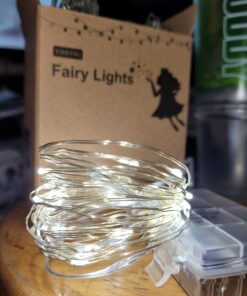 YIHONG 4 Set Fairy Lights Battery Operated Christmas String Lights with Remote Timer for 8 Modes Twinkle Lights 16.4 feet 50 LED Firefly Lights -White 38 81 I03xiWVL