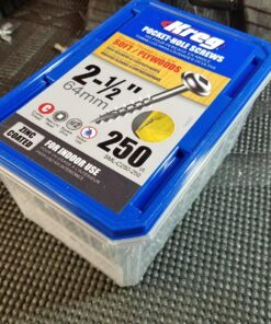 Kreg SML-C250-250 Zinc Pocket-Hole Screws, 2 1/2 Inch, 8 Coarse Thread, Maxi-Loc Head (250 Count) 29 81 JUVQ8KwL