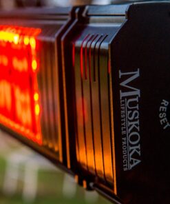 Alternative view of Electric 1500 watt Wall mounted Infrared heater with full up and down and side to side motorized rotate. Remote controlled Wall Mount Heater Indoor/Outdoor, Commercial/Residential