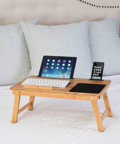 Sofia + Sam Multi Tasking Lap Desk with Adjustable Tilt Surface | Mouse Pad | Fits Laptops Up to 15" | Tablets Up to 9.6" | Smart Phones Up to 3.5" | Natural | | Computer Lap Tray 30 81 KKMsp6JL