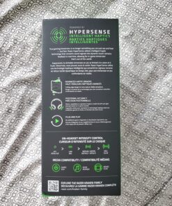 Razer Kraken V3 HyperSense Wired USB Gaming Headset w/Haptic Technology: Triforce Titanium 50mm Drivers - THX Spatial Audio - Hybrid Fabric & Leatherette Memory Foam Cushions - Detachable Mic 64 81 KuMX0EXL