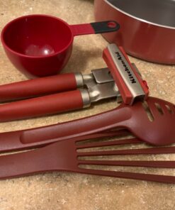 Rachael Ray Cucina Nonstick Cookware Pots and Pans Set, 12 Piece, Cranberry Red Cookware Set 45 81 L2V2fJQL