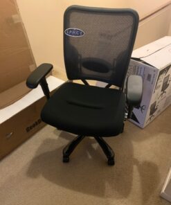Space Seating 75 Series Air Grid Big and Tall Deluxe Ergonomic Office Chair with Thick Padded Seat and 400 lb. Limit, Black Double Air Grid 37 81 Lh11E37L