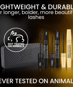 3D Black Mascara for Volume & Length - Eyelash Growth Nourishing Base, Black Mascara Gel & Dry Fibers to create 3D Lengthening Effect. Non-Toxic & Cruelty Free by Simply Naked Beauty 30 81 MDvW bzL 2