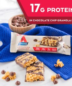 Atkins Chocolate Chip Granola Protein Meal Bar, High Fiber, 17g Protein, 1g Sugar, 3g Net Carbs, Meal Replacement, Keto Friendly, 8 Count 8 Count (Pack of 1) 14 81 NWNOwhkL