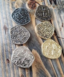 Beverly Oaks Metal Pirate Coins - Gold and Silver Spanish Doubloon Replicas - Fantasy Metal Coin Pirate Treasure (100) 100 68 81 OIu4QIL