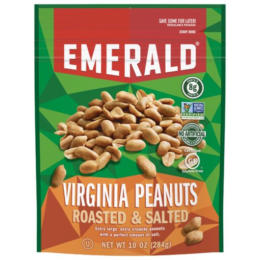 Emerald Nuts, Virginia Peanuts Roasted and Salted, 10 Ounce (Pack of 6)