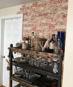 RoomMates RMK9035WP Red Stuccoed Brick Peel and Stick Wallpaper, Roll, Red 37 81 PSh4eHgL