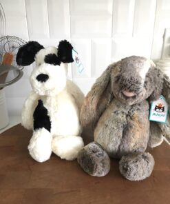 Jellycat Bashful Black and Cream Puppy Stuffed Animal, Medium, 12 inches Medium - 12" 22 81 Pzw6M0WL