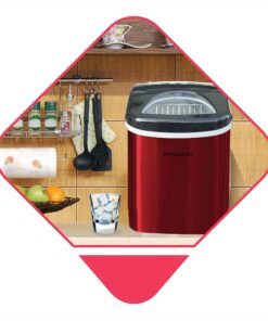 Frigidaire EFIC117-SSRED-COM Stainless Steel Ice Maker, 26lb per day, RED STAINLESS 21 81 QxaYKQUL
