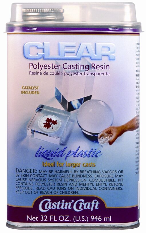 Environmental Technology Darice Polyester CAST Resin 32OZ. CLR with 5 OZ CATAL, 32 oz, Clear